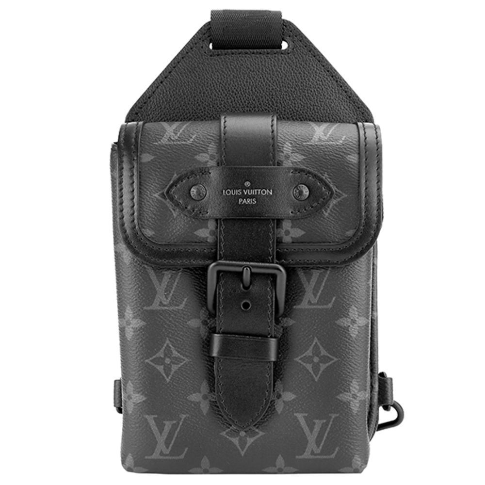 Waist Bag Monogram Eclipse Leather Black Gray Body Bag